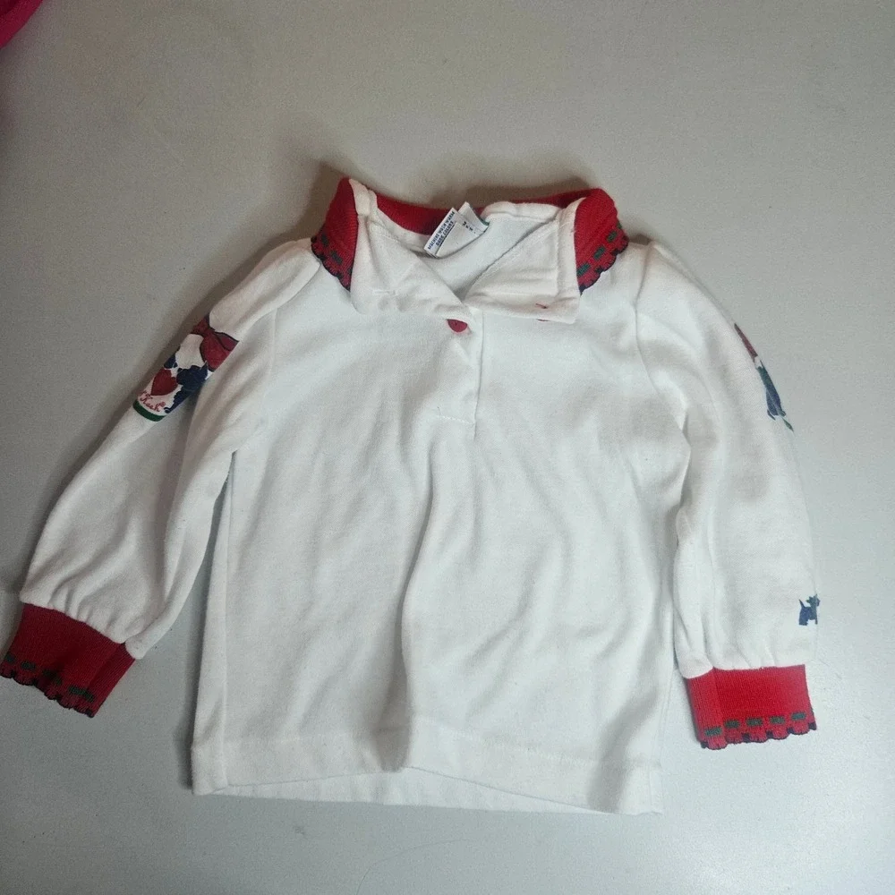 Vintage OshKosh B'Gosh Baby Girl Shirt Lot 18 Months Made in USA 90s Scottie Dog